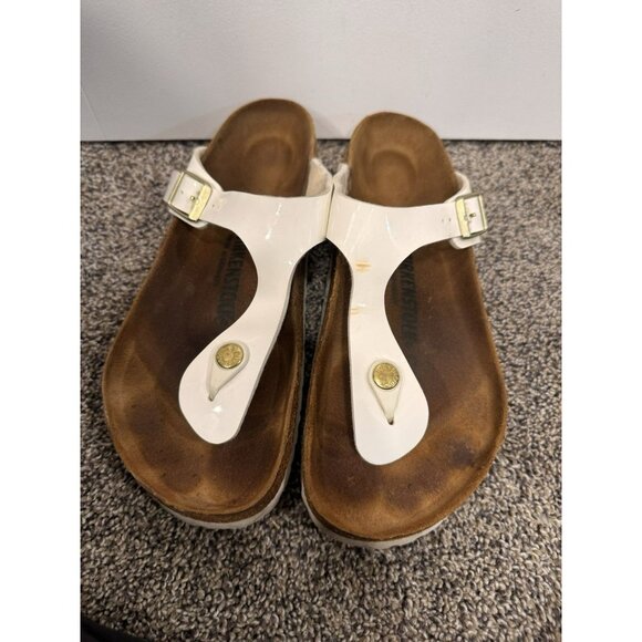 Birkenstock White Thong Sandals Ladies 9 - Picture 2 of 6